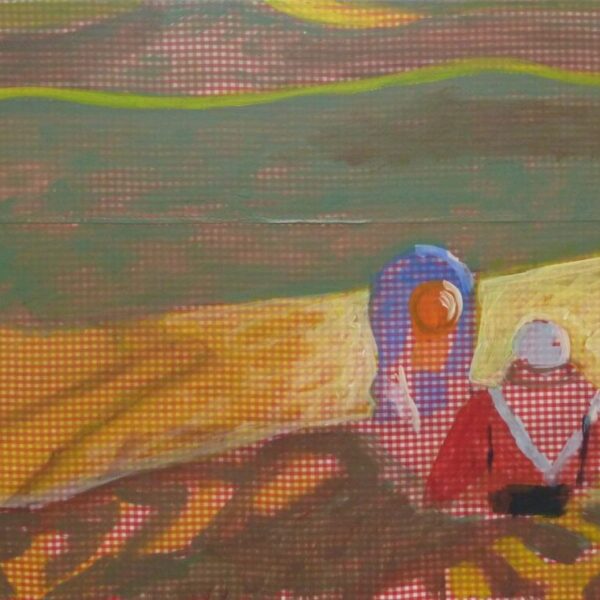 Toerist in de Sahara / 30 x 40 cm / acryl