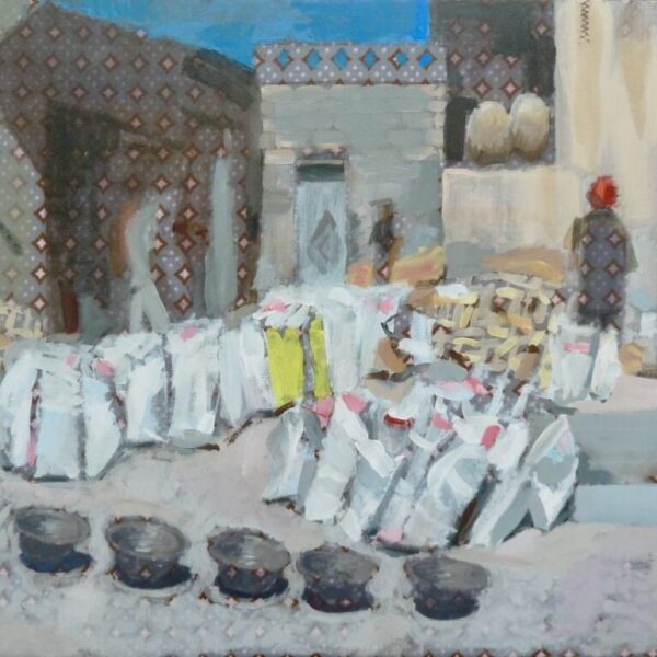 Keramiek werkplaats in Marokko / 30 x 40 cm / acryl