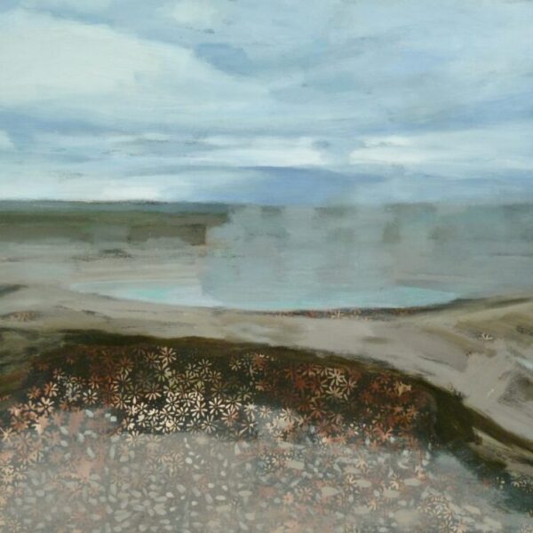 Geiser dampen IJsland / 45 x 60 cm / acryl