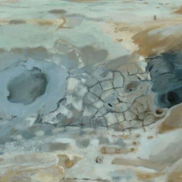 Modder geiser / 45 x 60 cm / olieverf