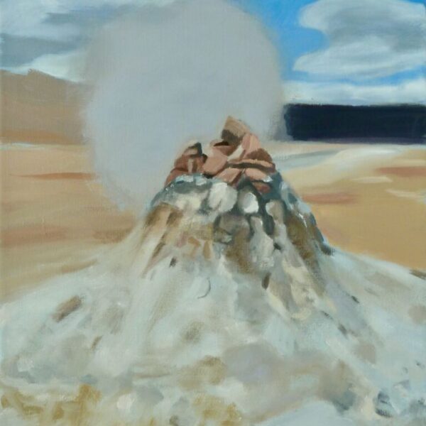 Zwaveldamp IJsland / 45 x 60 cm / olieverf
